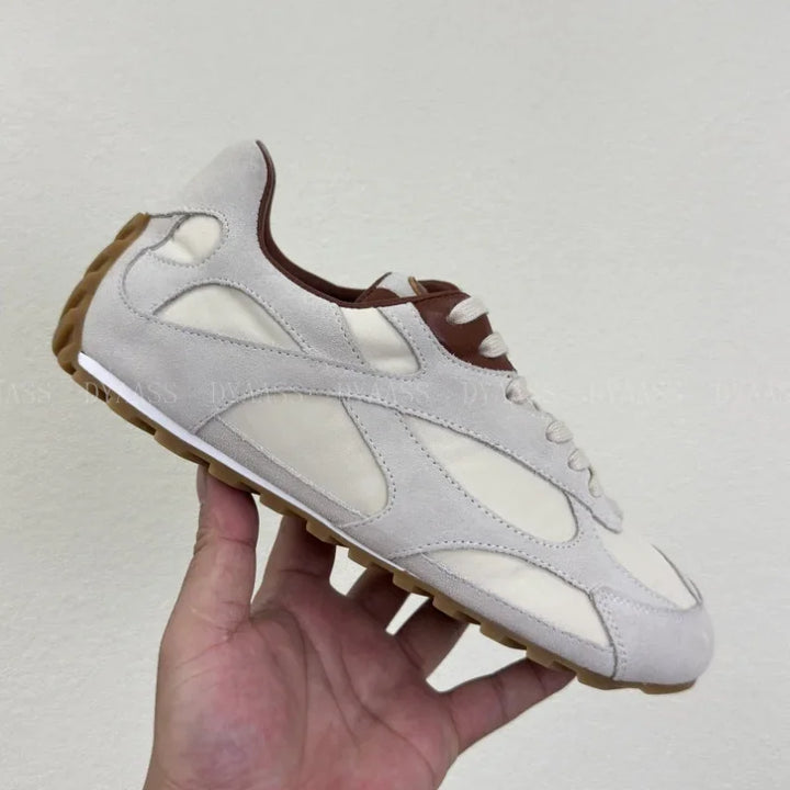 Designer Women Sneakers Casual Shoes Women Men Lace Up Round Toe Flats Non Slip Comfort Concise  Mixed Color Walking Shoes