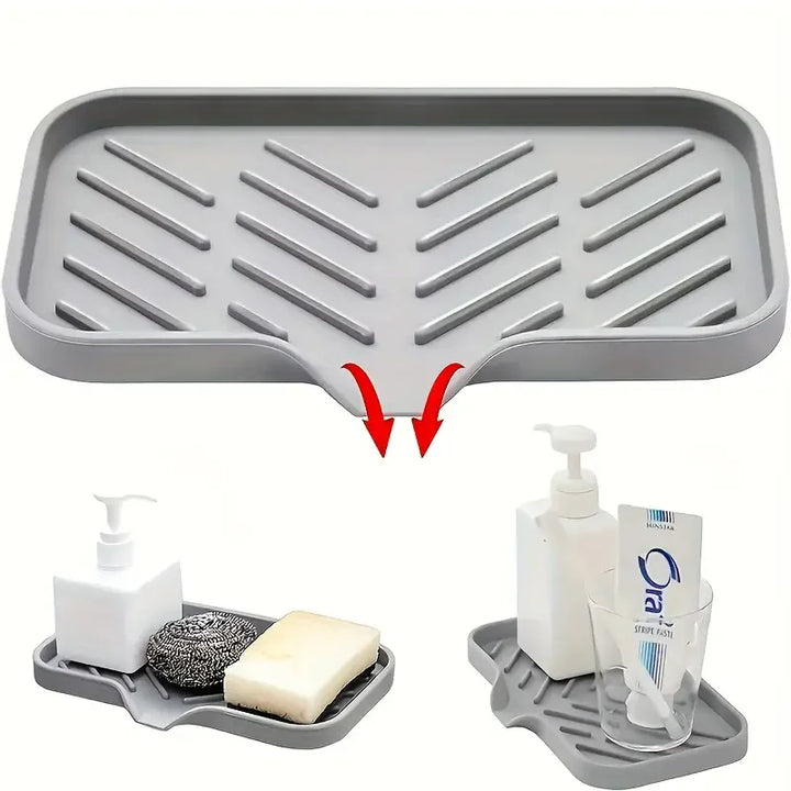 No More Messy Sinks!
This silicone faucet mat doubles as a drying tray for soap, sponges, and dispensers. Waterproof, non-slip, and perfect for keeping your countertop clean and splash-free. 🧼🚰