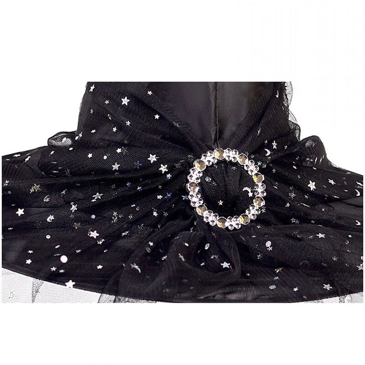 Halloween Witch Hat Decoration Props Reusable Witches Hats Cloth Adult Children Cosplay Hat Prop Party Cosplay Polyester Taffeta