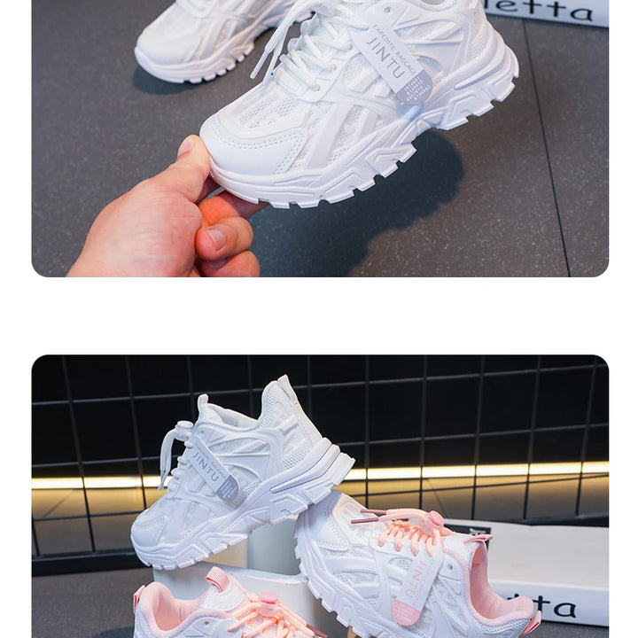 Girls Sneakers 2024 Children Casual Shoes Mesh Platform Designer Tennis Sneaker 6 To 12 Years Kids Sports Shoe for Girl