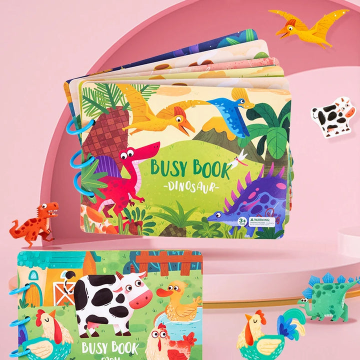 Montessori Busy Book for Kids Sticker Quiet Book Baby Early Educational Toy toddlers Matching Puzzles Game Learning Toys Gifts