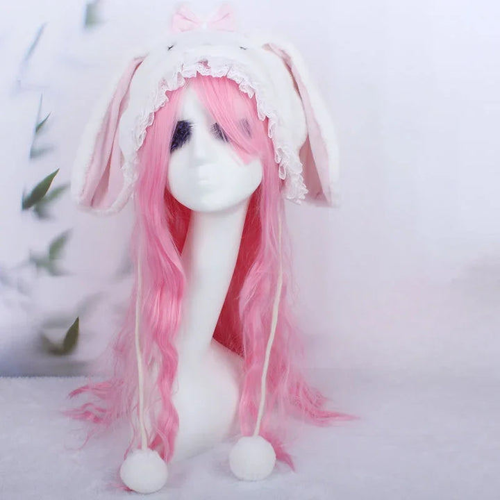 Halloween Girl Funny Headgear Cute Rabbit Ears Cap Warm Plush Pet Hat Christmas Cosplay Props Headwear Supplies