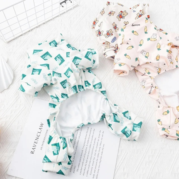 Pet Dog Clothes for Small Dogs Soft Warm Dog Jumpsuits Fashion Print Puppy Pajamas Cute Cat Sleepingwear Pet Onesie Dog Overalls
