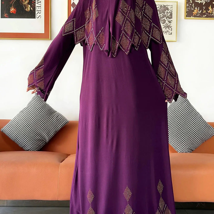 Two Piece Set Hijab Prayer Clothes Muslim Abaya Set Women Prayer Garment Dress Hijab Long Khimar Long Dress Sets Islamic Ramadan