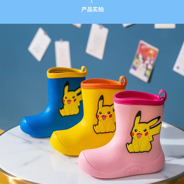 Pokemon Pikachu Pink Rubber Boots for Kids Waterproof Shoes Infant Rain Boots Girls Child Rain Boot Kid Baby Kids' Rainboots Boy
