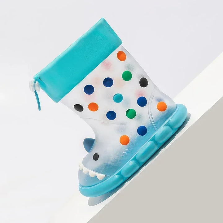 Anti-Slippery Rain Boots Kids Fashion Casual Waterproof Boys Girls Print Cartoon Children PVC Soft Soles Shoes 2025 Summer