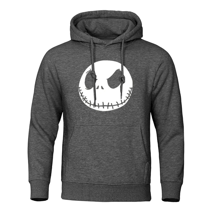 Halloween Cute Big Mouth Head Printing Hoodie Men Oversize Loose Hoody Fashion Casual Streetwear Pullover Fleece Sweatshirt Man