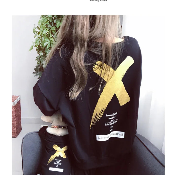 Pet Clothes  Dog Clothes Parent-child Wear Spring and Autumn Korean Version Printing Pure Cotton Two Colors Seven Sizes
