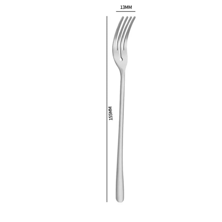Kitchen Utensils Long Handle Stainless Steel Dessert Fork Silver/gold Korean Dinner Fork Four Tine Fruit Forks Restaurant