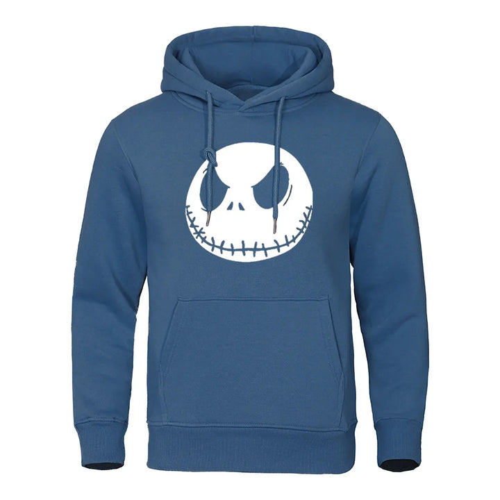 Halloween Cute Big Mouth Head Printing Hoodie Men Oversize Loose Hoody Fashion Casual Streetwear Pullover Fleece Sweatshirt Man