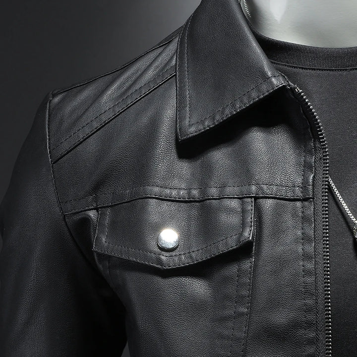 Spring Autumn Mens Leather Jackets Slim Fit Male Fashion Faux Windproof Warm Coats Man Brand Clothing
