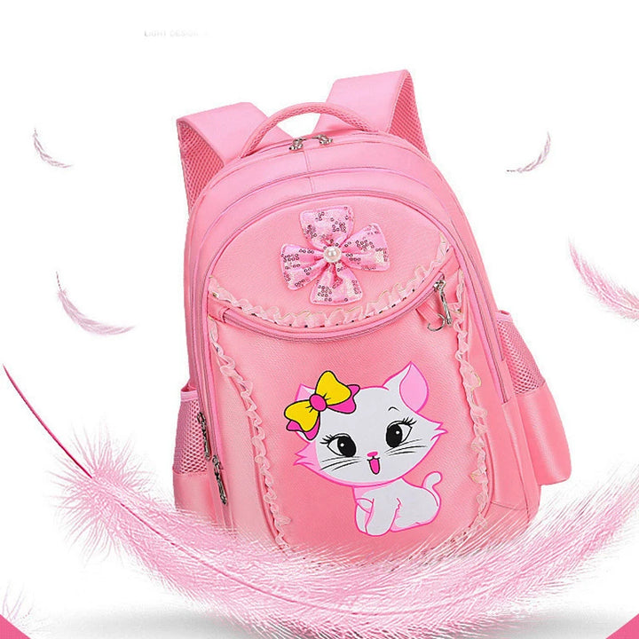 3PCS Kid Backpack For Girls Cartoon Cat Bowknot Children Lovely Bookbag with Lunch Box Schoolbag Gift Girl Backpack Waterproof