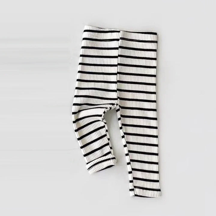 Baby Solid Leggings Girls All-match Striped Skinny Pants Kids Cotton Elasticity Slim Pants Newborn Boy Stretch Trousers
