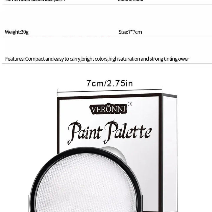 30g Monochrome Water Soluble Face Body Paint Vibrant DIY Makeup for Christmas Parties Long-Lasting Professional Quality Cosmetic
