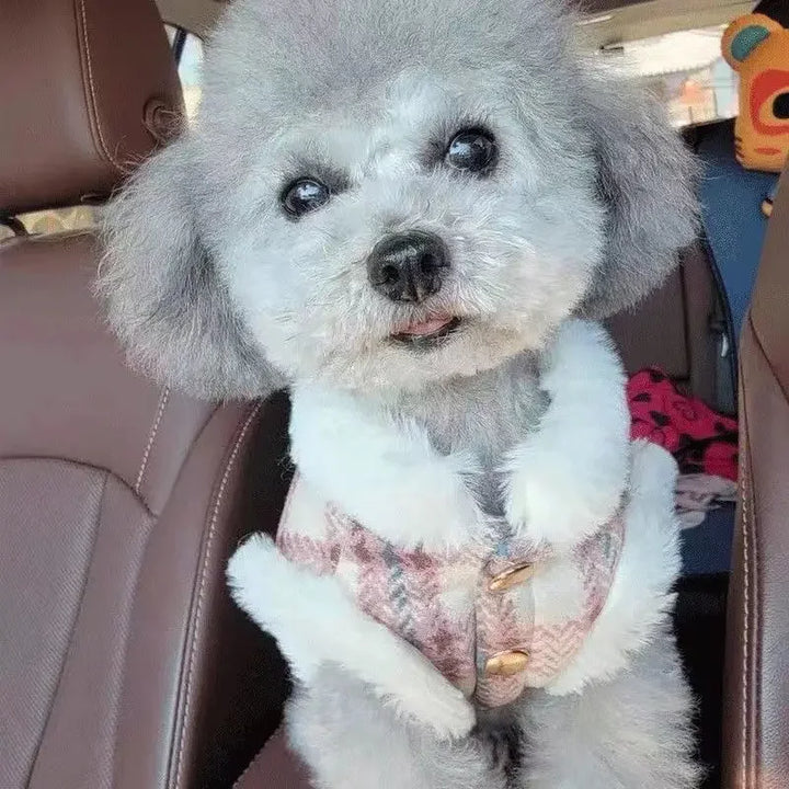 Fur Collar Dogs Coat Winter Warm Dog Jacket Pet Clothes for Small Medium Dogs Traction Dog Jacket Coat Teddy Bichon Pet Clothes