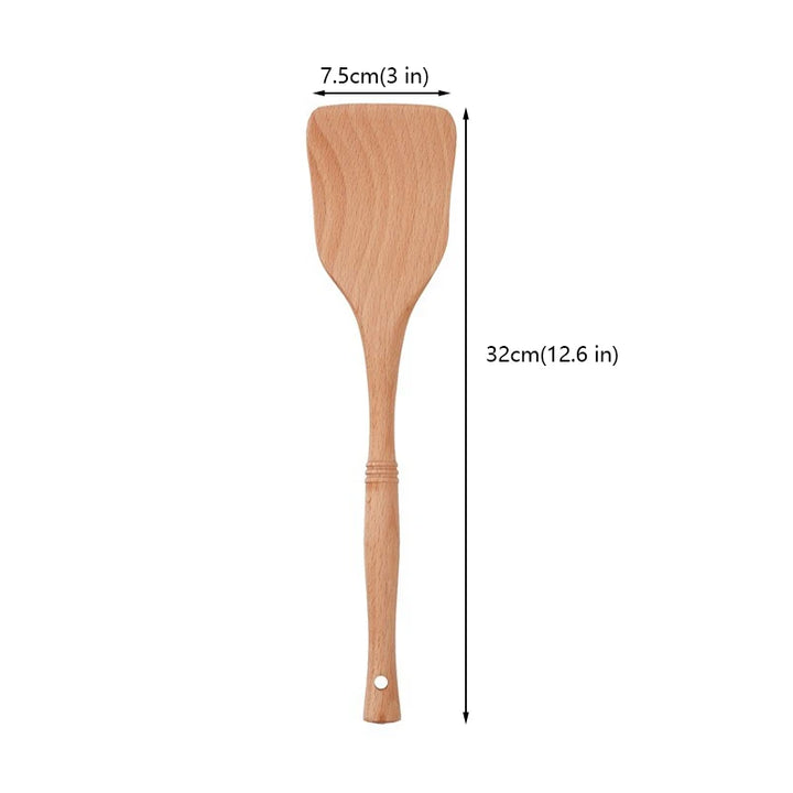 7pcs Wood Kitchen Utensils Set with Bamboo Joint Design Nature Wooden Spaghetti Spoons Wok Spatula for Cooking Accessories