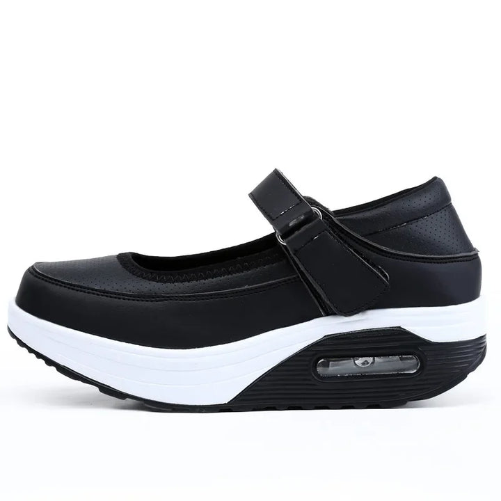 Women Fashion Vulcanized Sneakers Platform Solid Color Ladies Shoes Casual Breathable Wedges  Swing Shoes Ladies Walking Sneaker