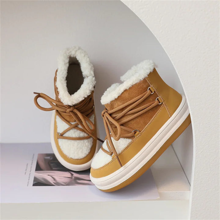 2025 New Autumn/Winter Children Boots For Boys Warm Plush Rubber Sole Toddler Kids Sneakers  Fashion Girls Boots 21-30
