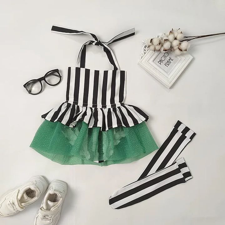 Baby Girl Boy Halloween Jumpsuit Dress With Sock Costume Sister Brother Cosplay Vestido Party Birthday Carnival Kid Clothes 2-7Y