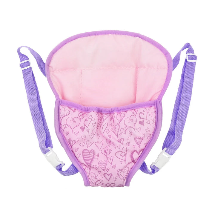 Newborn Doll Accessories Kit with Clear Display Rainbow Carrying Bag Transparent Display Window Fit 14inch Dolls Doll Travel Set