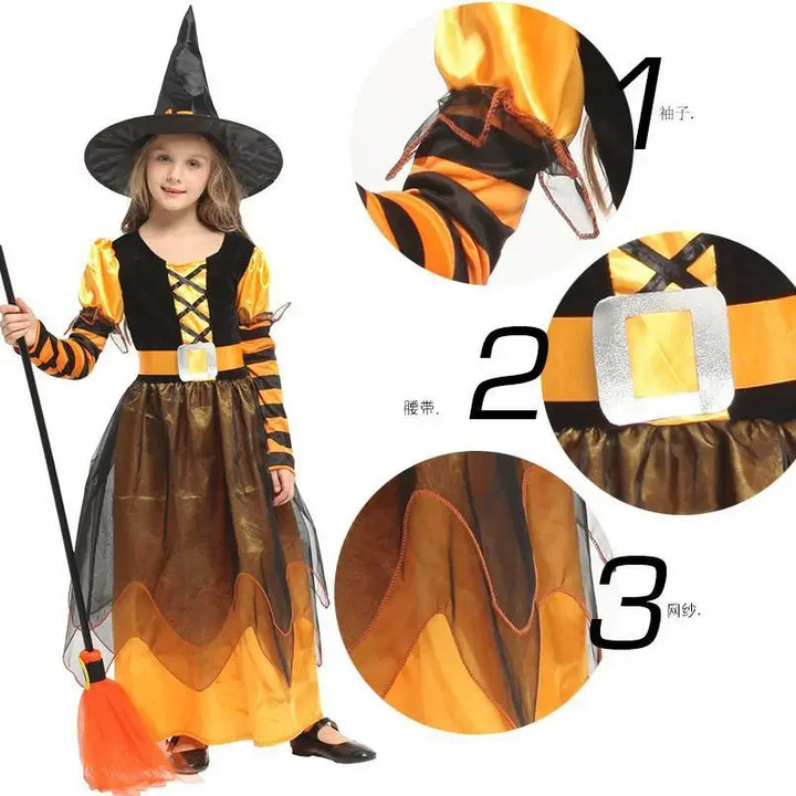 💜🎃 A Spell of Style! 🪄
Charming purple witch dress with mesh long sleeves, matching hat & broom — perfect for Halloween parties, school carnivals, or magical dress-up! ✨
🛒 Shop now!