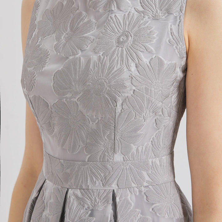 Women New Fashion Organza Flower Embroidery Elegant Long Dress Sleeveless perfect dress for Prom