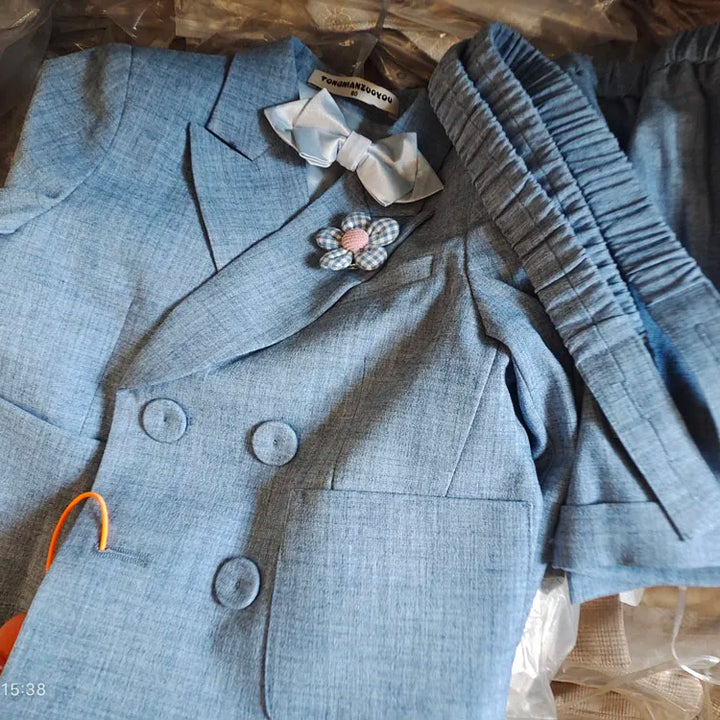 Baby Photograph Kids Clothes Sets Boy Suits Gentleman Suit Set Blazer Overalls Bow tie For Kids Wedding Party Birthday Costume