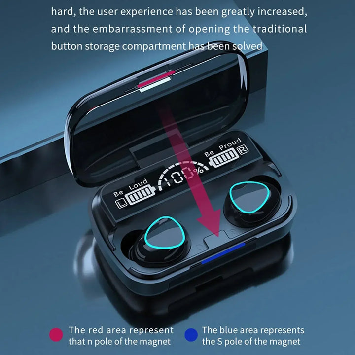 Original M10 Wireless Bluetooth Headset  Earphones Bluetooth Headphones with Mic Earbuds  Charger Box LED Display Fone