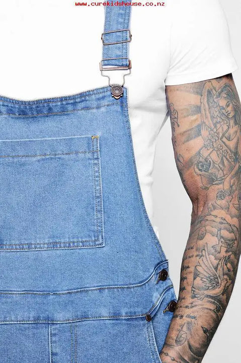 Fashion Streetwear Mens Suspenders Denim Jumpsuits Cargo Pants Men Shorts Masculino Jeans Pink Overalls