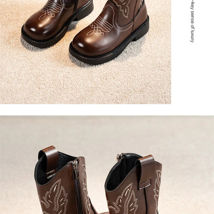 Zapatos Niña Girls Boots Waterproof Cowboy Boots Childrens New Fashion Short Anti Slippery Boot Thick  Boot Kids Boot Botas Niña
