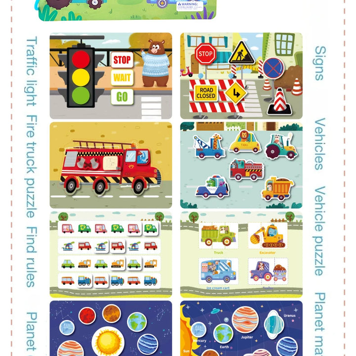 Montessori Busy Book for Kids Sticker Quiet Book Baby Early Educational Toy toddlers Matching Puzzles Game Learning Toys Gifts