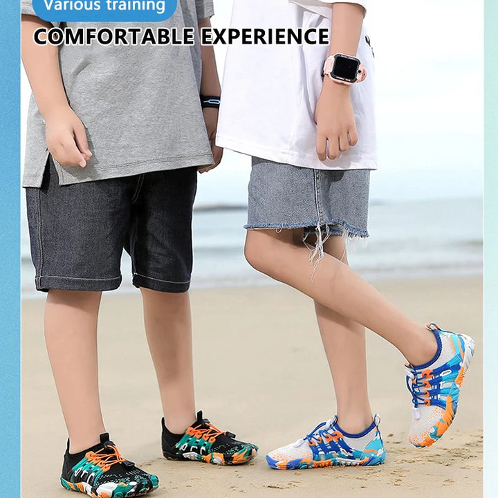 Kids Quick-Drying Water Shoes Anti Slip Wear-Resistant Cushioning Prevention Soft Breathable Sneakers Kids Barefoot Shoes ﻿