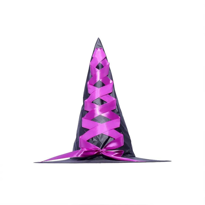 3D Halloween Witch Hat DIY Eye-catching Halloween Broom Ornaments Cartoon Witch Dress Up Ornaments Decor Accessories