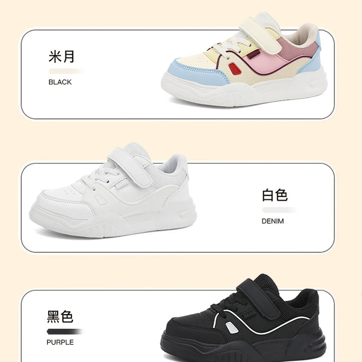Kids Spring Sneakers Girls School Casual Shoes Outdoor Breathable Running Shoes Light Soft Tenis Pink Non-slip Children Shoes