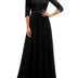 Long Dress Patchwork Lace V-neck Mid-Sleeve Backless Maxi Dress For Women