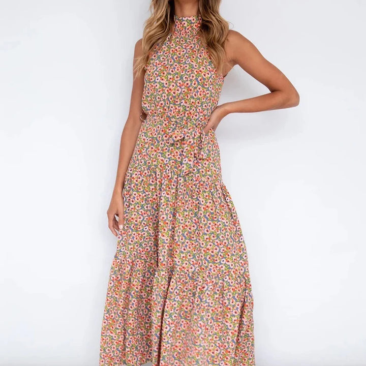 Long Dress Polka Dot Casual Dress Black Sexy Halter Clothes For Women