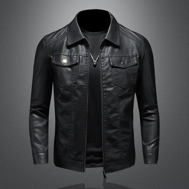 Spring Autumn Mens Leather Jackets Slim Fit Male Fashion Faux Windproof Warm Coats Man Brand Clothing