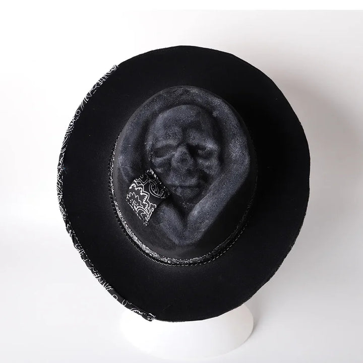 2024 Halloween New Skull Hat Western European Cowboy Hat Ball Hat Sad Reaper Handmade Skull Hat Party Hats