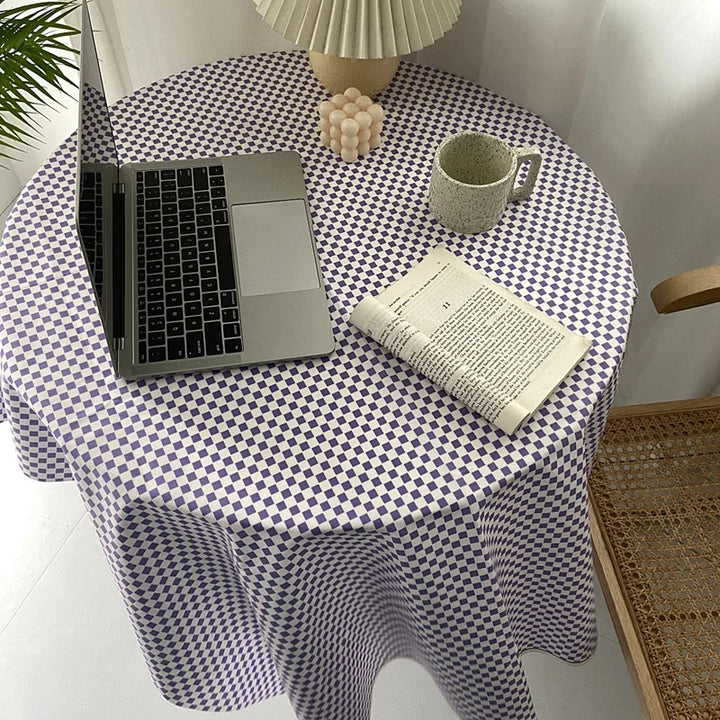 Dustproof Plaid Table Cloth Korean Tablecloth Simple Dining Desk Cover Rectangle Photo Background Cloth Living Room Decor 식탁보