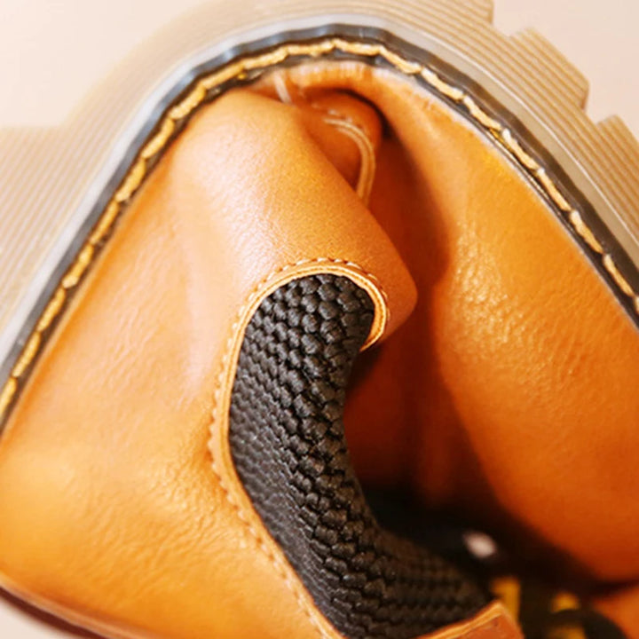 Retro Style Children Boots 2023 Autumn Winter Fashion Kids Solid Casual Cotton Shoes for Toddler Boys Girls Leather Boots