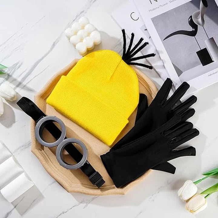 Halloween Party Costumes Little Yellow Man Cosplay Movie Cartoon Funny Dress Up Magical Thief Dad Gray Striped Scarf