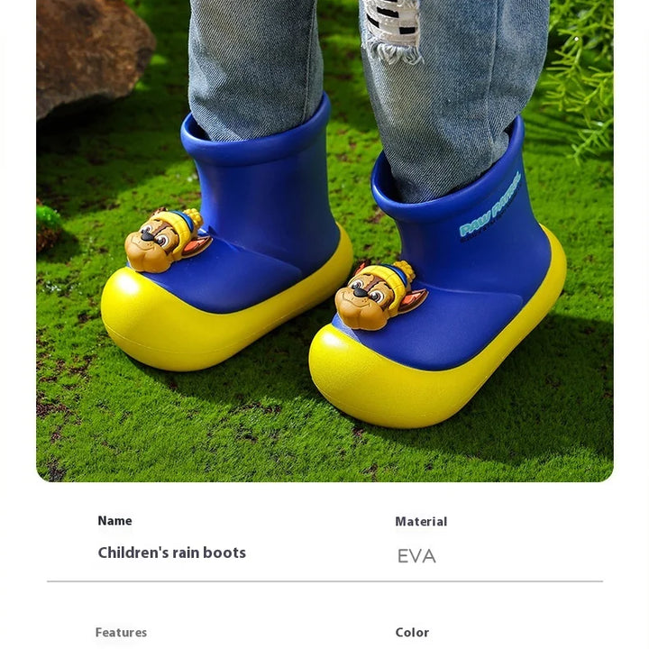 Paw Patrol Kids' Rain Boots For Boys Girls Toddler Lightweight Anti Slip Baby Water Shoes Kindergarten Cute Waterproof Footwear