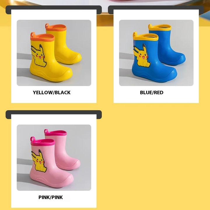Pokemon Pikachu Pink Rubber Boots for Kids Waterproof Shoes Infant Rain Boots Girls Child Rain Boot Kid Baby Kids' Rainboots Boy