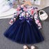 Casual Dresses for  Girls. New Spring and Autumn Fly Sleeve Long Sleeve Printed Mesh Dresses