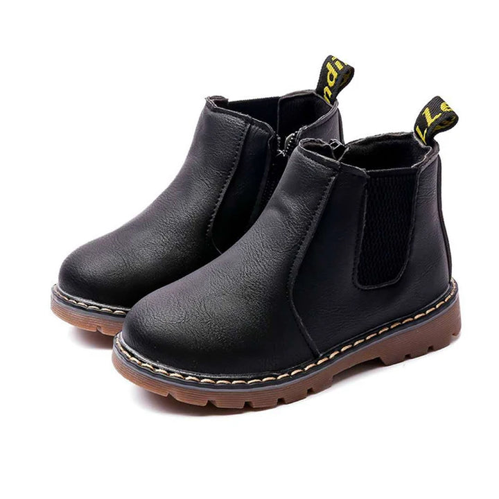 Retro Style Children Boots 2023 Autumn Winter Fashion Kids Solid Casual Cotton Shoes for Toddler Boys Girls Leather Boots