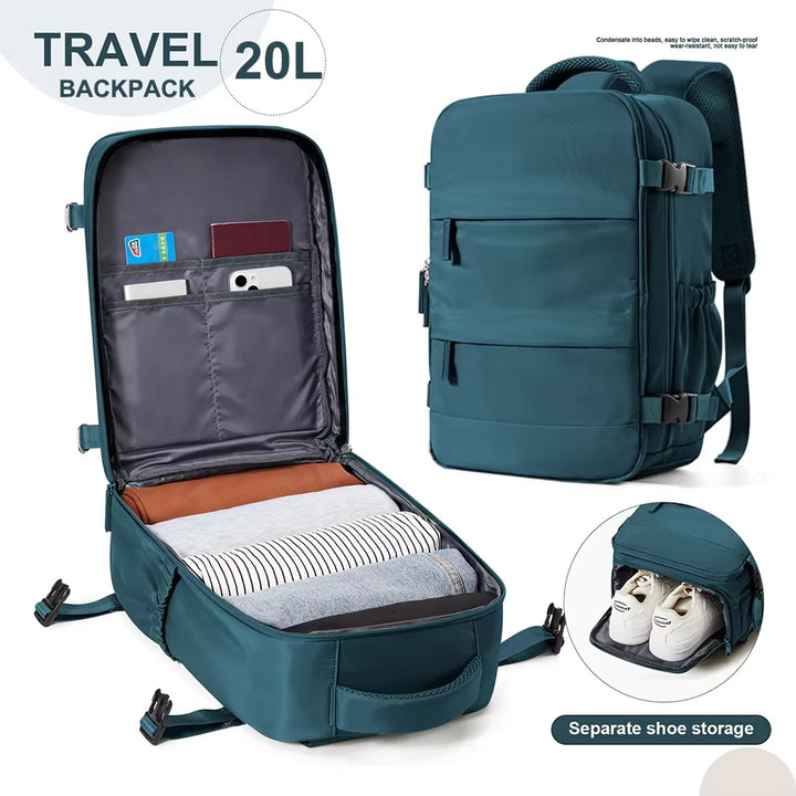Travel smart – no extra fees!
Ryanair-approved 40x20x25 cabin backpacks. Perfect for business, college, and travel. Waterproof, stylish, and underseat-ready. ✈️🎒