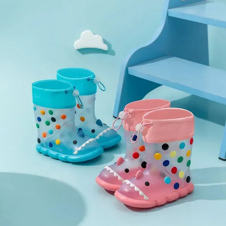 Anti-Slippery Rain Boots Kids Fashion Casual Waterproof Boys Girls Print Cartoon Children PVC Soft Soles Shoes 2025 Summer