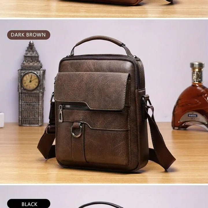 Brand Men Shoulder Bag for 9.7" iPad Men PU Leather Flaps Men's Crossbody Bags Business Flap Male Solid Messenger Bag Travel Bag