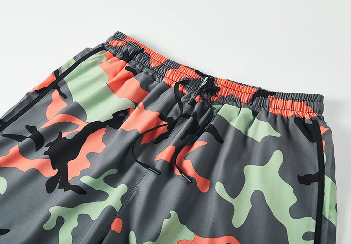 Men's running shorts  quick drying fitness camouflage double-layer shorts  men's new sports training and bodybuilding shorts