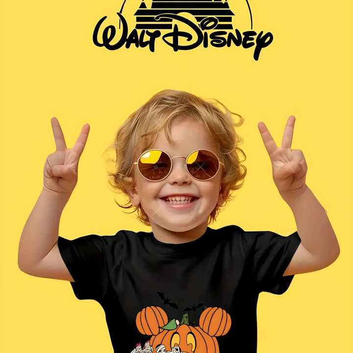 Halloween T-Shirt for Kids Mickey & Minnie Mouse Mummy Design  Cotton Breathable Casual Crew Neck Short Sleeve Everyday Wear